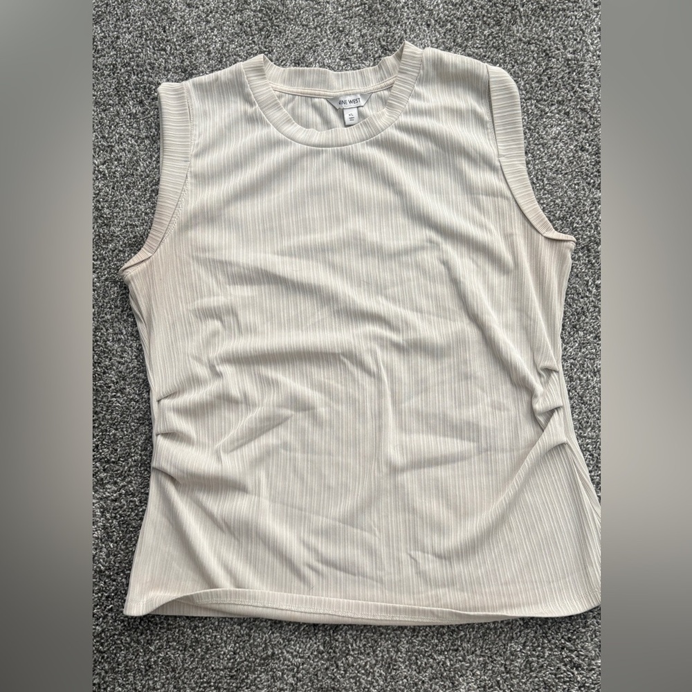 Nine West White Sleeveless Tank Top